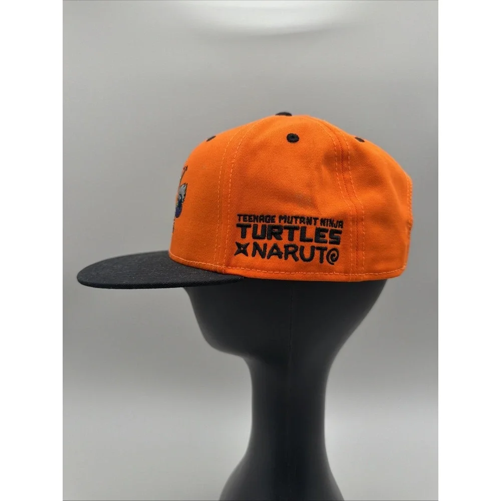 TEENAGE MUTANT NINJA TURTLES x NARUTO Orange Black Snapback Hat NWT